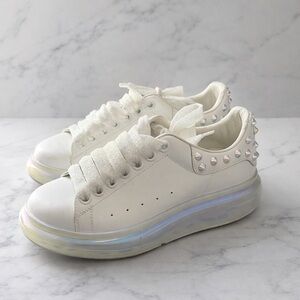Women's White Studded Sneakers